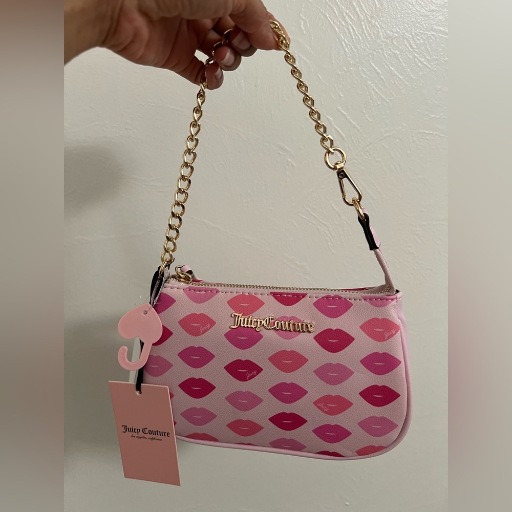 Juicy Couture Pink Lip Print Wristlet